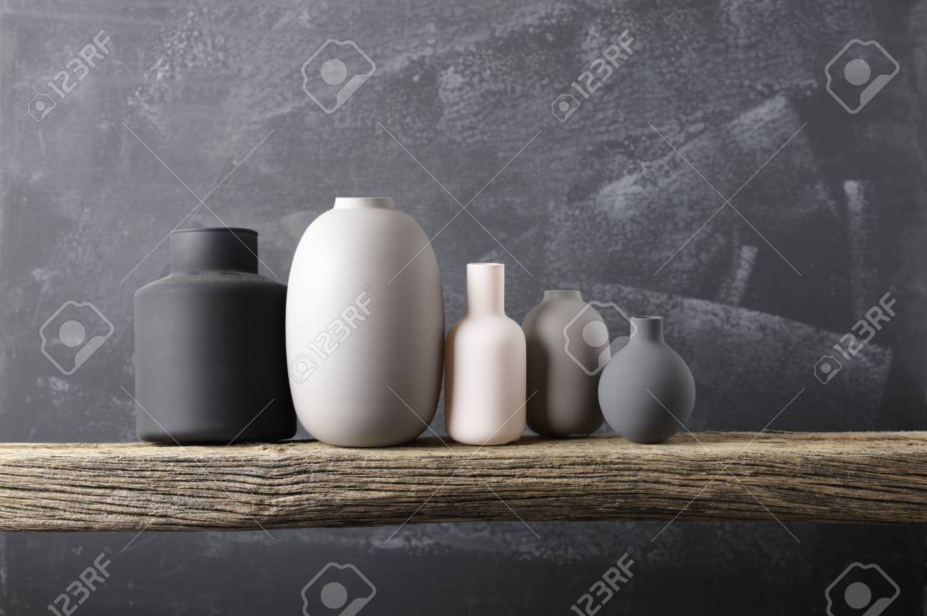 Decoracion Para El Hogar Varios Jarrones De Colores Neutros En