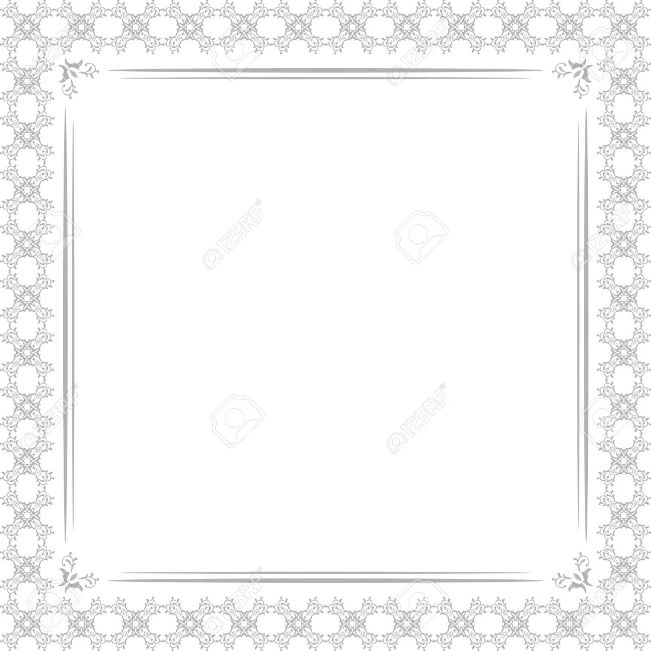 正方形の白い枠とテキスト飾りビンテージ パターン のイラスト素材 ベクタ Image