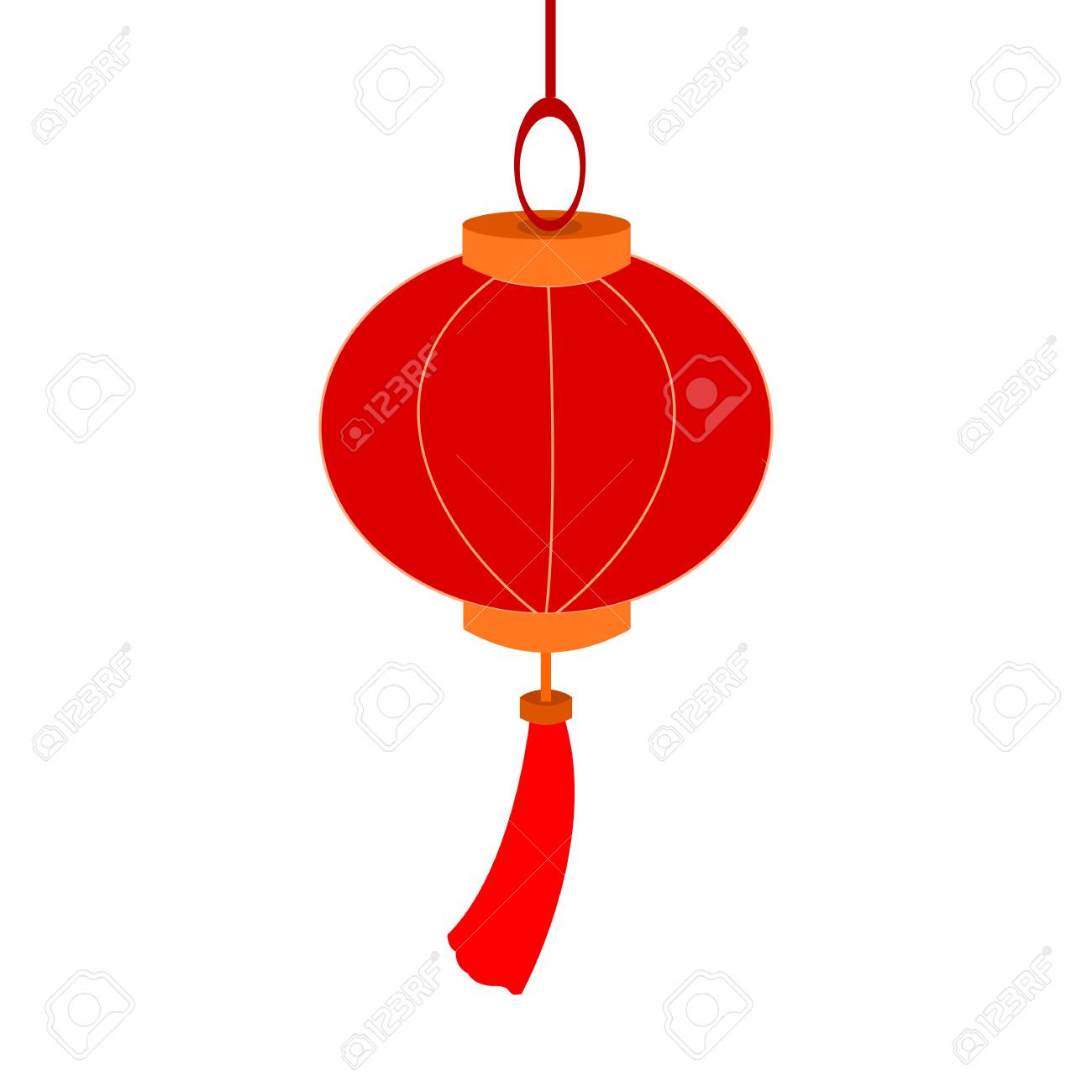 hanging decoration chinese lantern paper vector illustration
