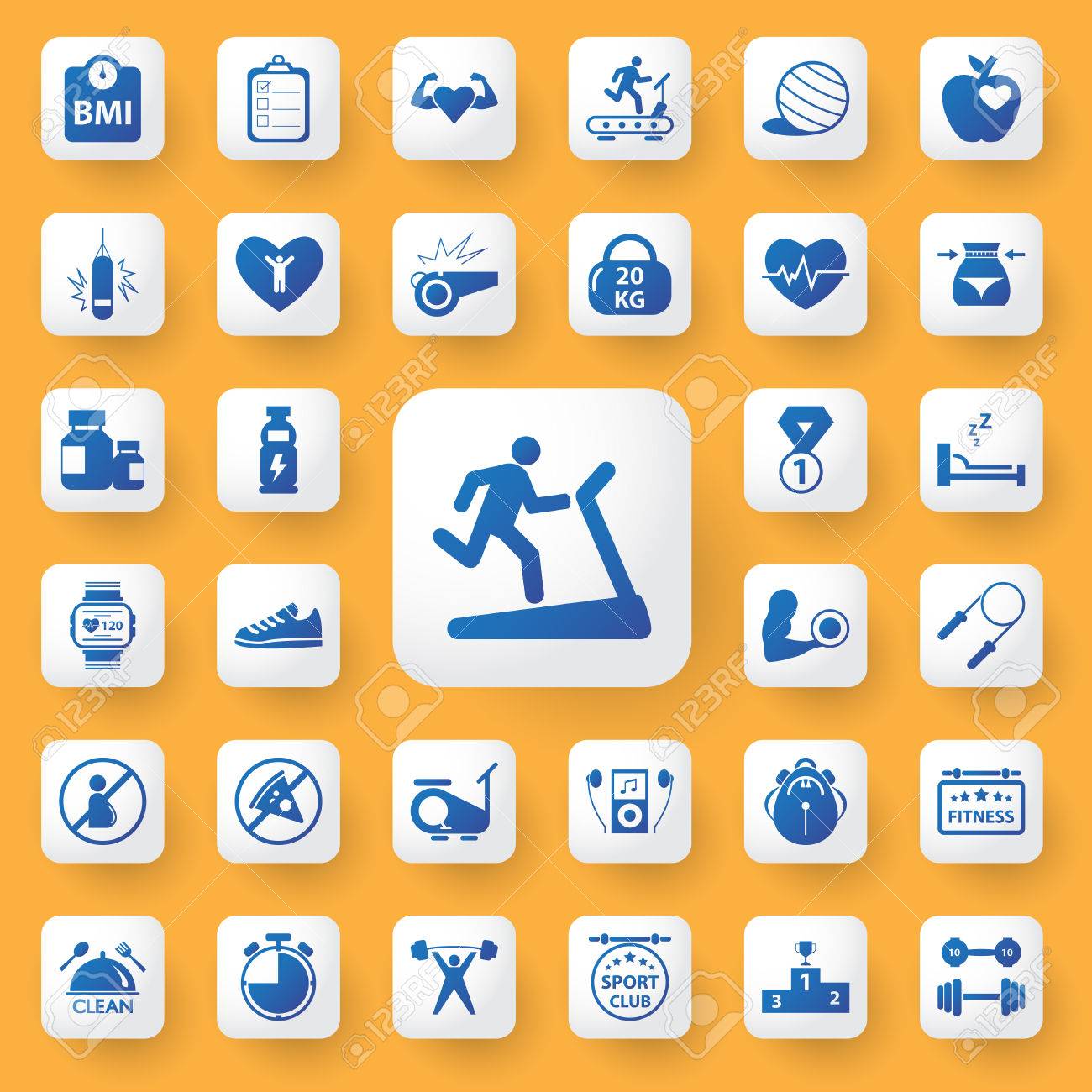 アプリのアイコン スポーツとフィットネスのアイコンを設定します ベクトル Illustration Icybmoney のイラスト素材 ベクタ Image