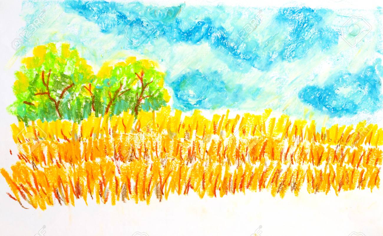 Paisaje De Campo, Pintura Al óleo En Colores Pastel Ilustración Fotos,  Retratos, Imágenes Y Fotografía De Archivo Libres De Derecho. Image  78631917.