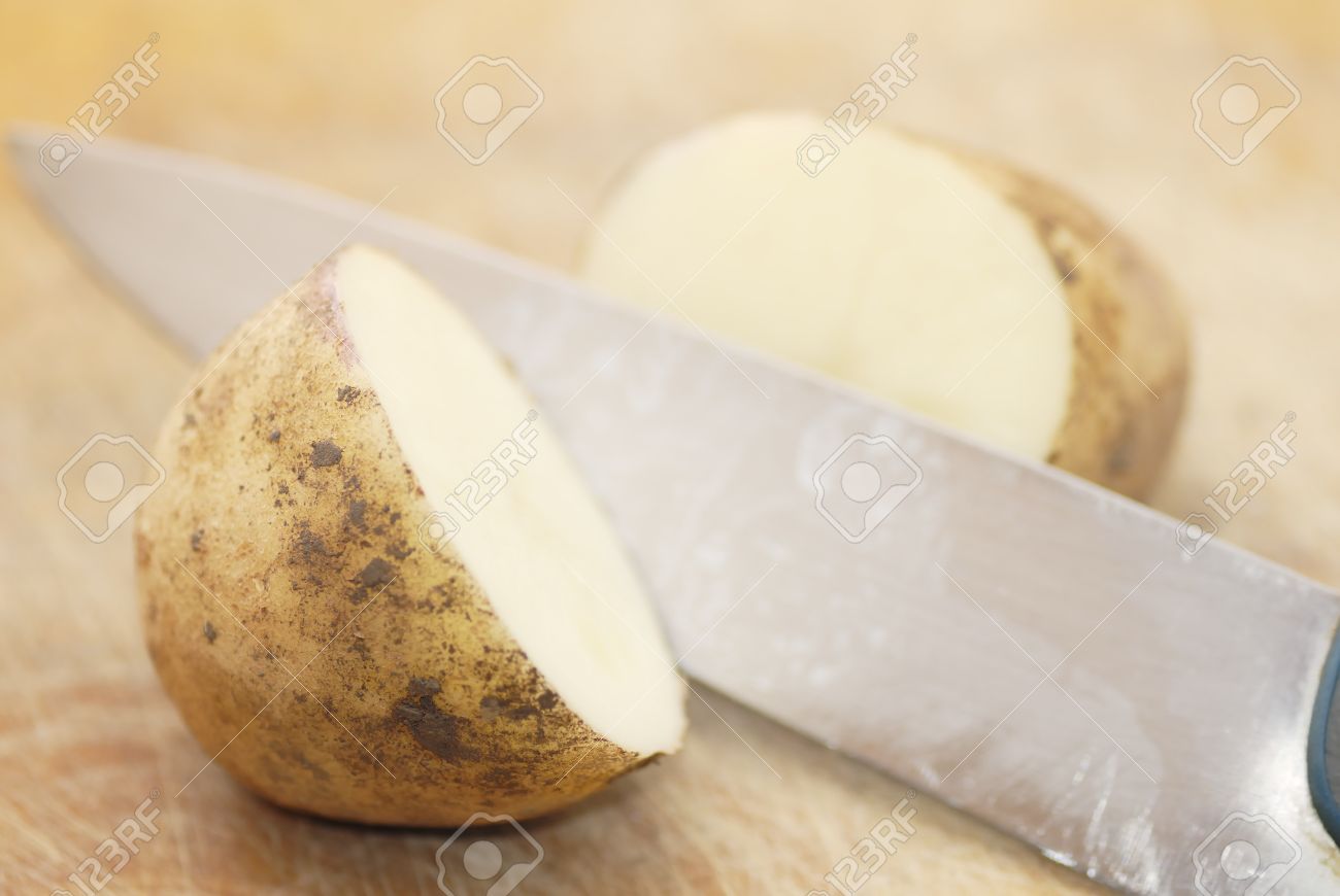 Image result for cutting a potato in half