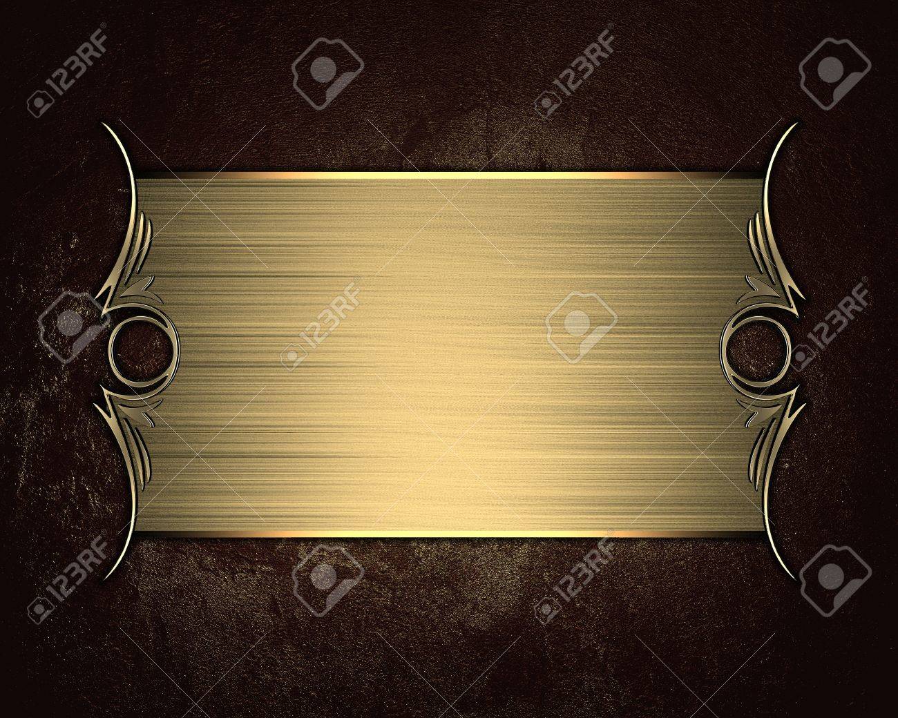 Grunge Brown Background With Gold Nameplate Design Template Stock Photo Picture And Royalty Free Image Image 4090