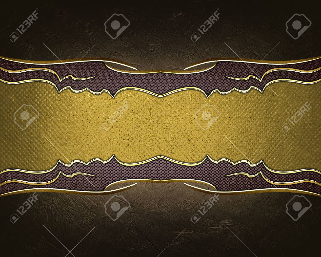 Brown Background With Gold Name Plate Design Template Stock Photo Picture And Royalty Free Image Image
