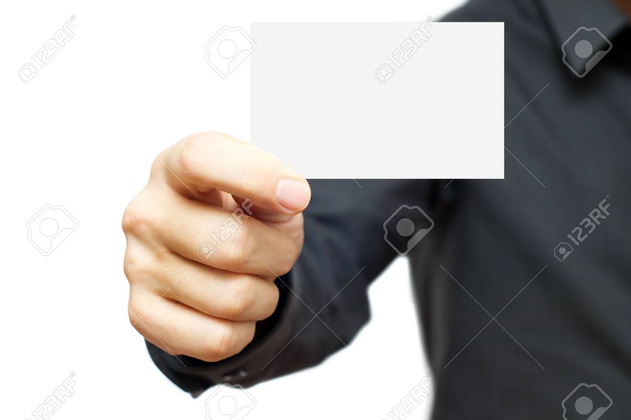 Businessmen in the dark shirt holding blank business card - 6275534 Businessmen in the dark shirt holding blank business card - 6275534
