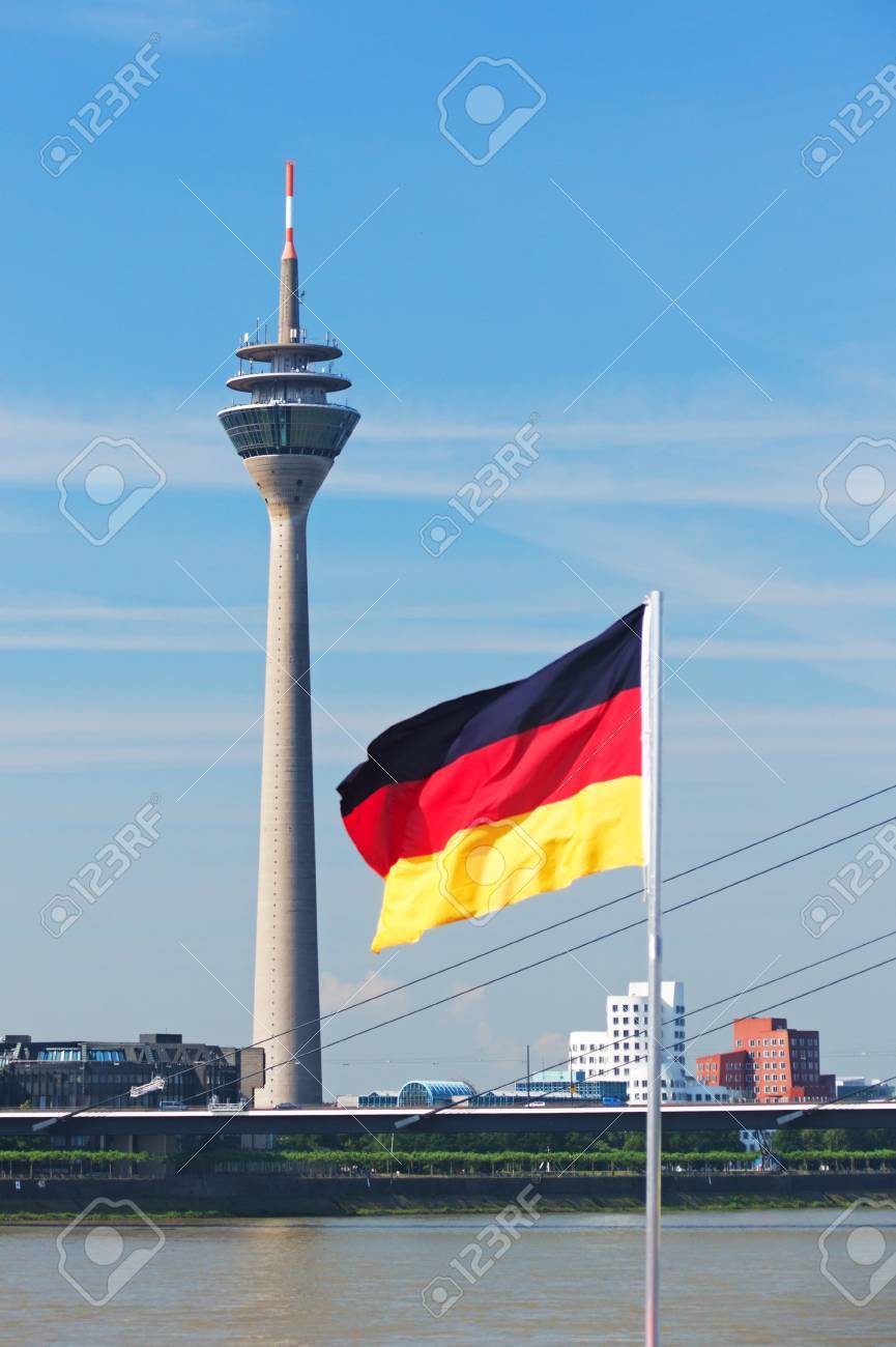 Media Port (Medienhafen) and Rheinturm tower Dusseldorf - 8817367 Media Port (Medienhafen) and Rheinturm tower Dusseldorf - 8817367