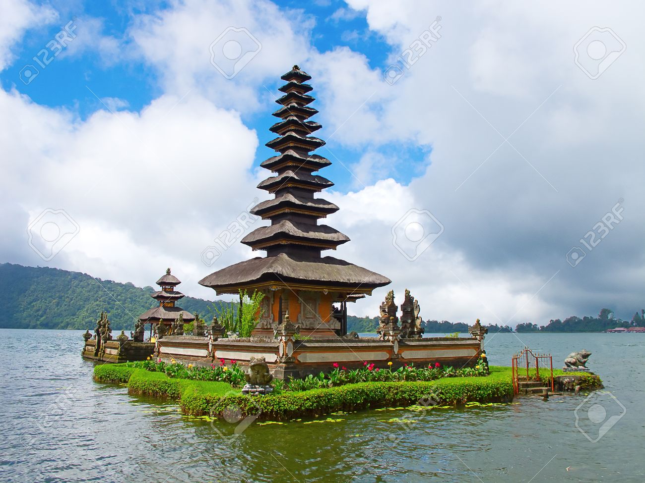Water Temple At Bratan Lake Ulun Danu Bedungul Bali Stock Photo