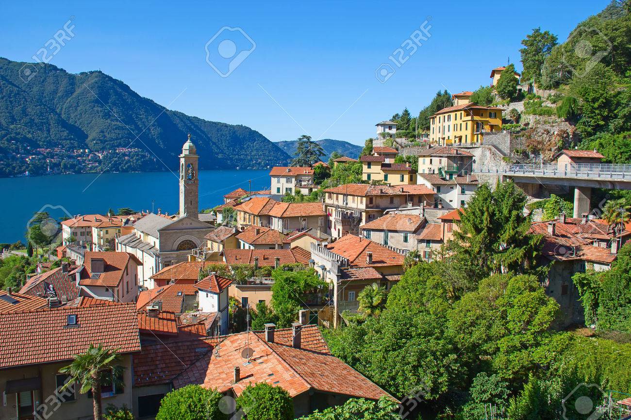 Panoramic view of Cernobbio town (Como lake, Italy) - 25171601 Panoramic view of Cernobbio town (Como lake, Italy) - 25171601