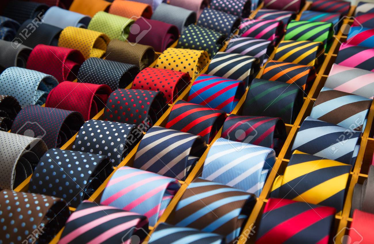 Colorful tie collection in the men's shop - 77242072 Colorful tie collection in the men's shop - 77242072