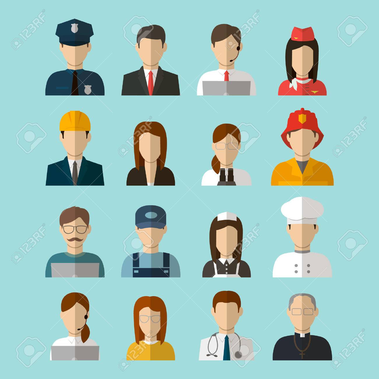 職業ベクトル フラット アイコン 人々 は 標識 記号セット のイラスト素材 ベクタ Image