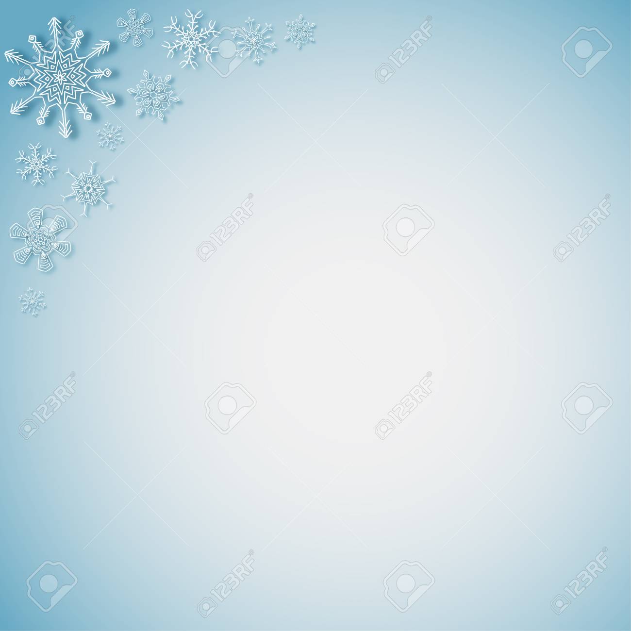四角い枠の隅に雪の結晶 のイラスト素材 ベクタ Image