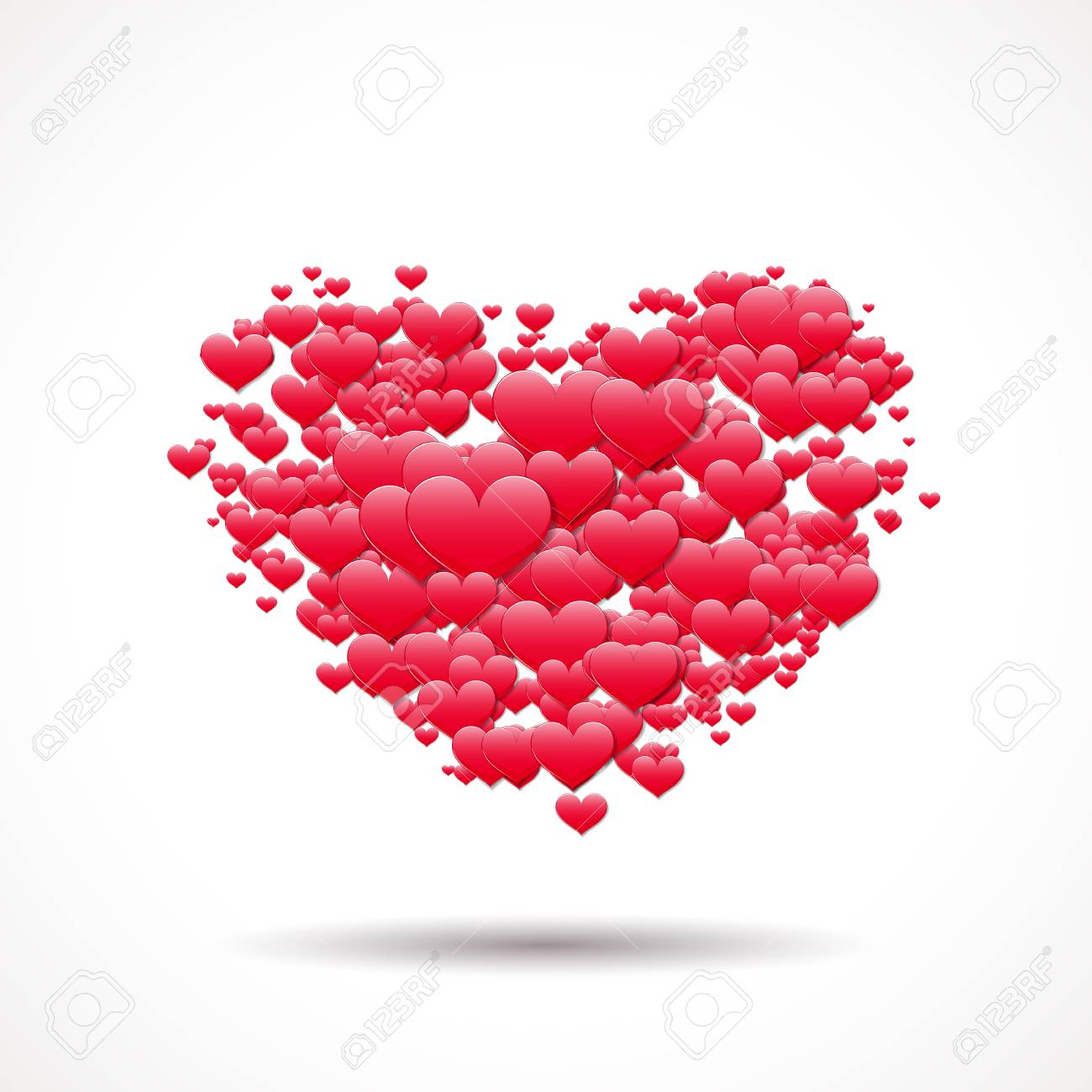 carte saint valentin avec la forme de coeur fait de minuscules carte saint valentin