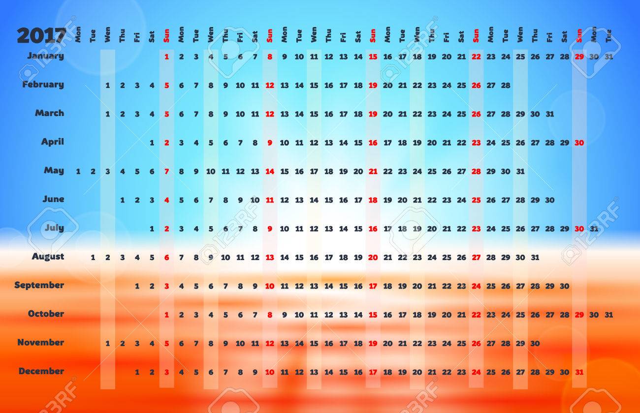 linear calendar