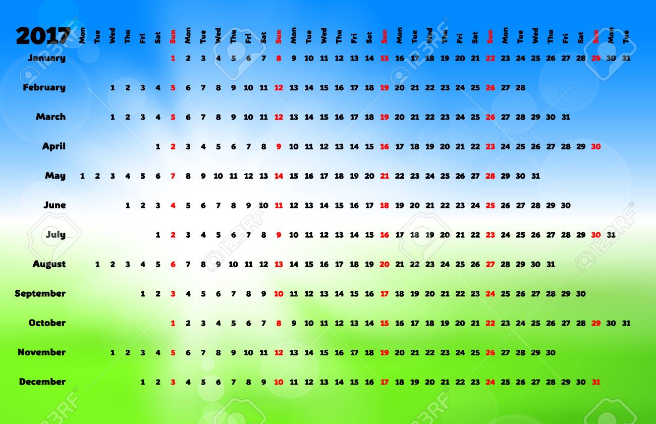 linear calendar
