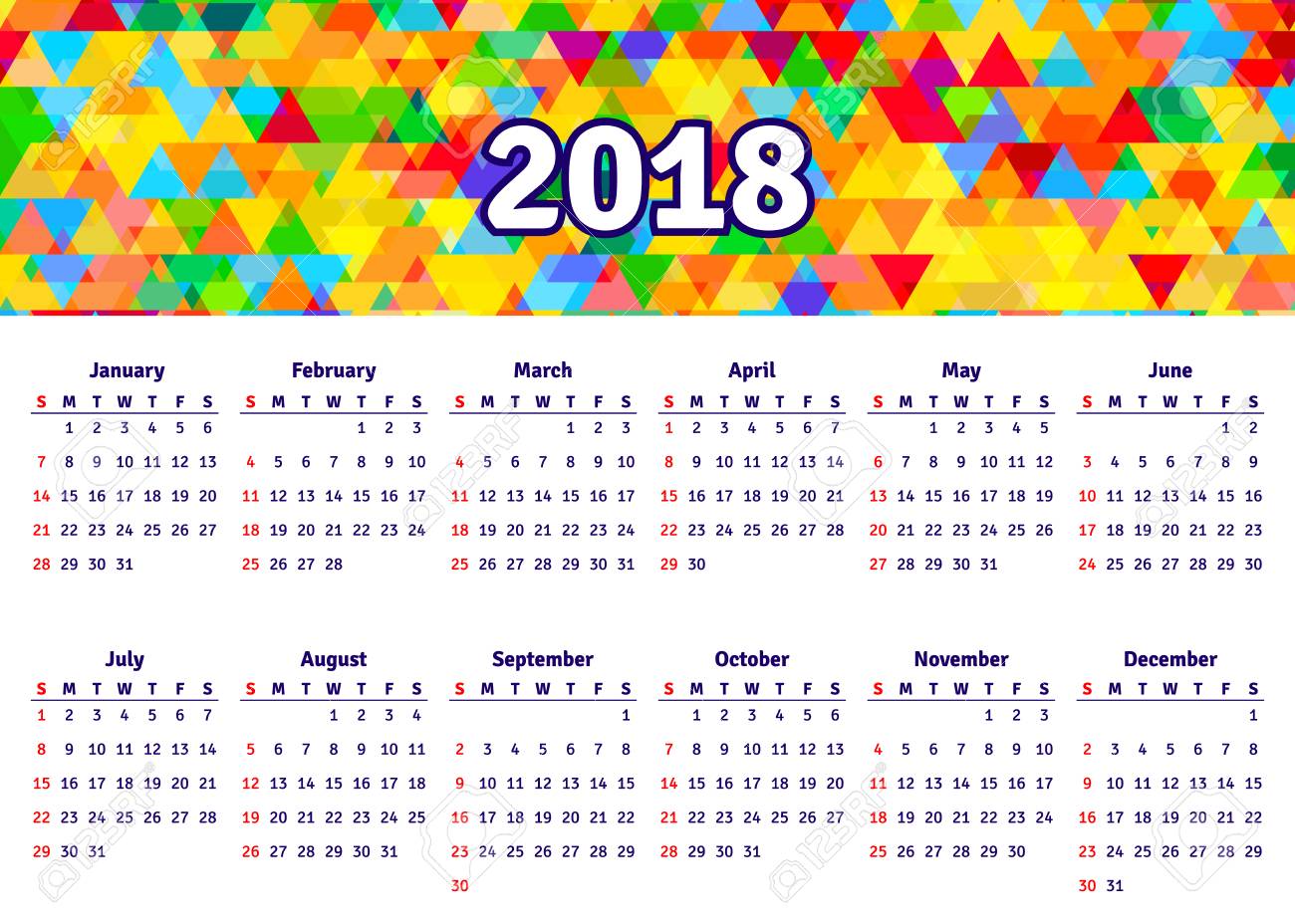 calendar format 2018