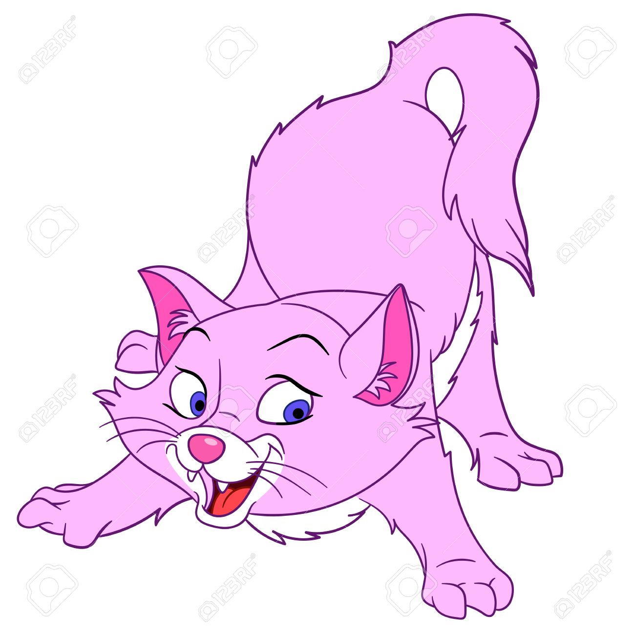 Smiling And Grace Pink Cat Royalty Free Cliparts Vectors And Stock Illustration Image