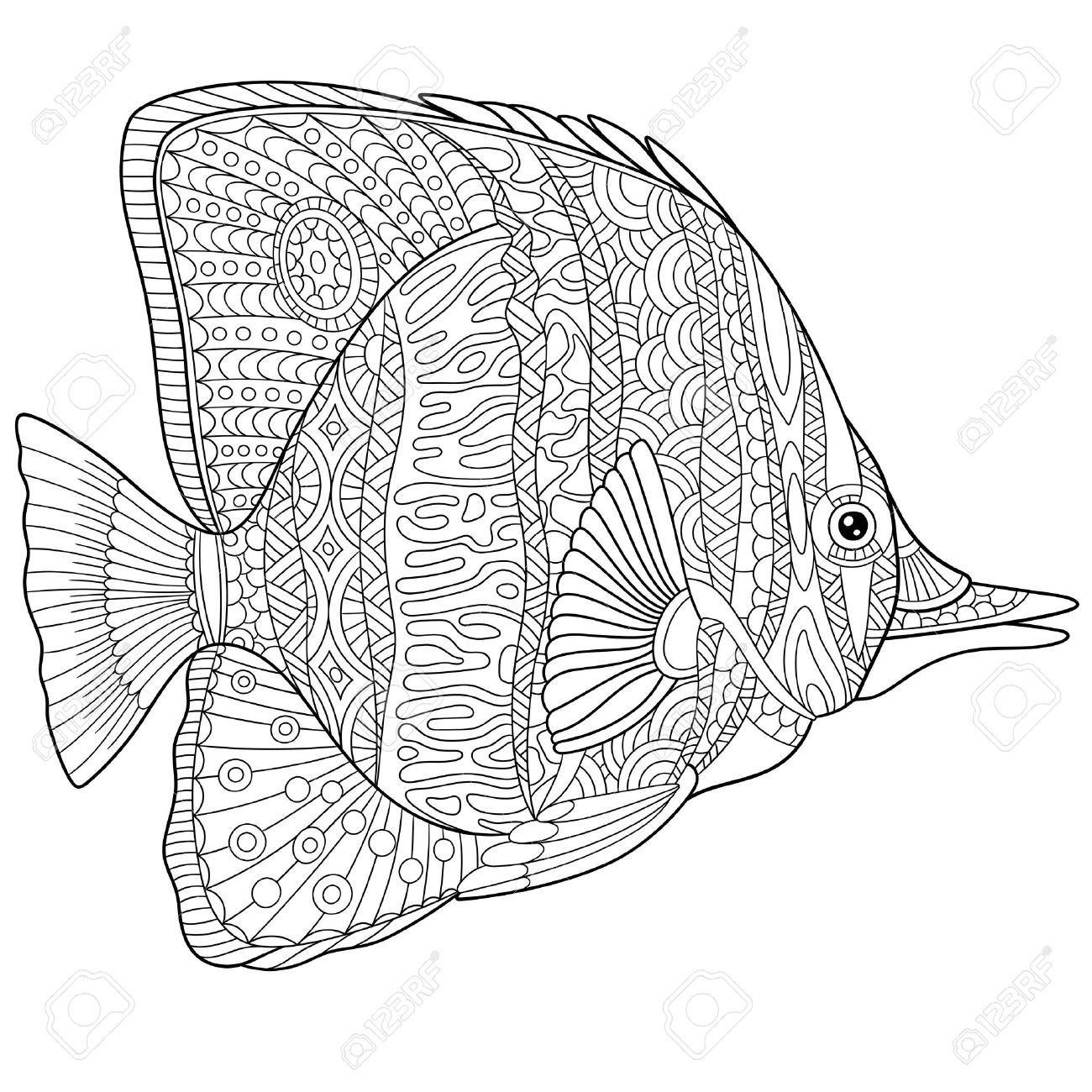 Gestileerde Cartoon Vlinder Vis Geïsoleerd Op Een Witte Achtergrond Royalty Vrije Cliparts Vectoren En Stock Illustratie Image 56874136