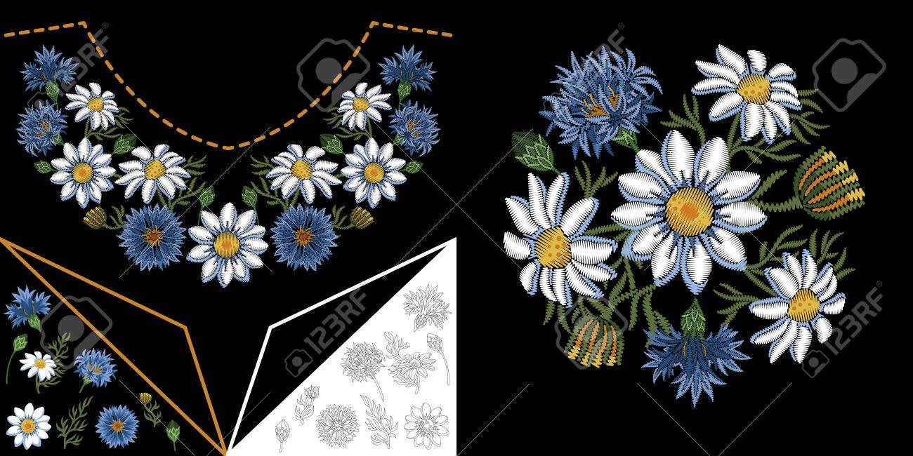 flores para bordar en blusas