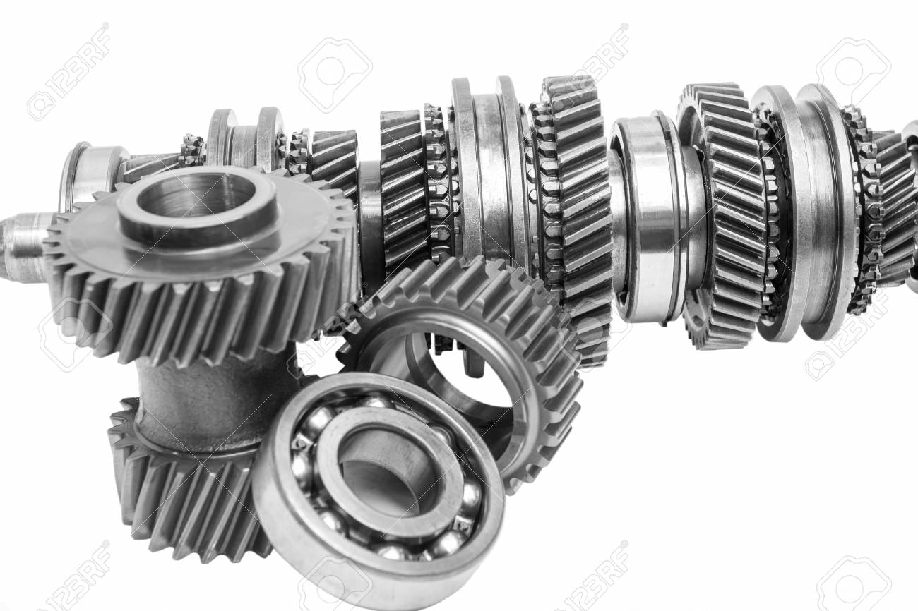 part of gearbox on black and white with isolated background - 51111944 part of gearbox on black and white with isolated background - 51111944