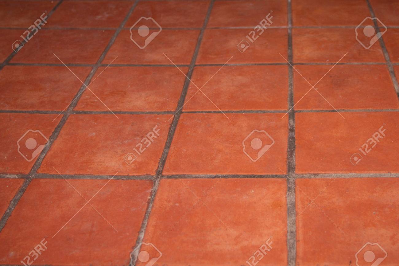 抽象的な茶色のレンガ調タイルの床 タイルのテクスチャ背景 の写真素材 画像素材 Image