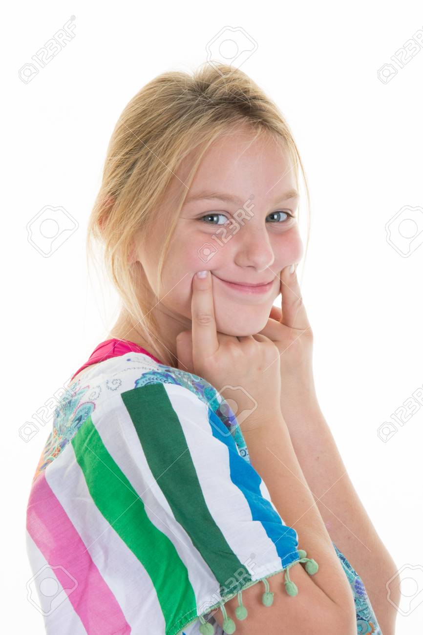 Pretty Young Blond Teenager Smiling Isolated On White Stock Photo 65803138 Pretty Young Blond Teenager Smiling Isolated On White Stock Photo 65803138
