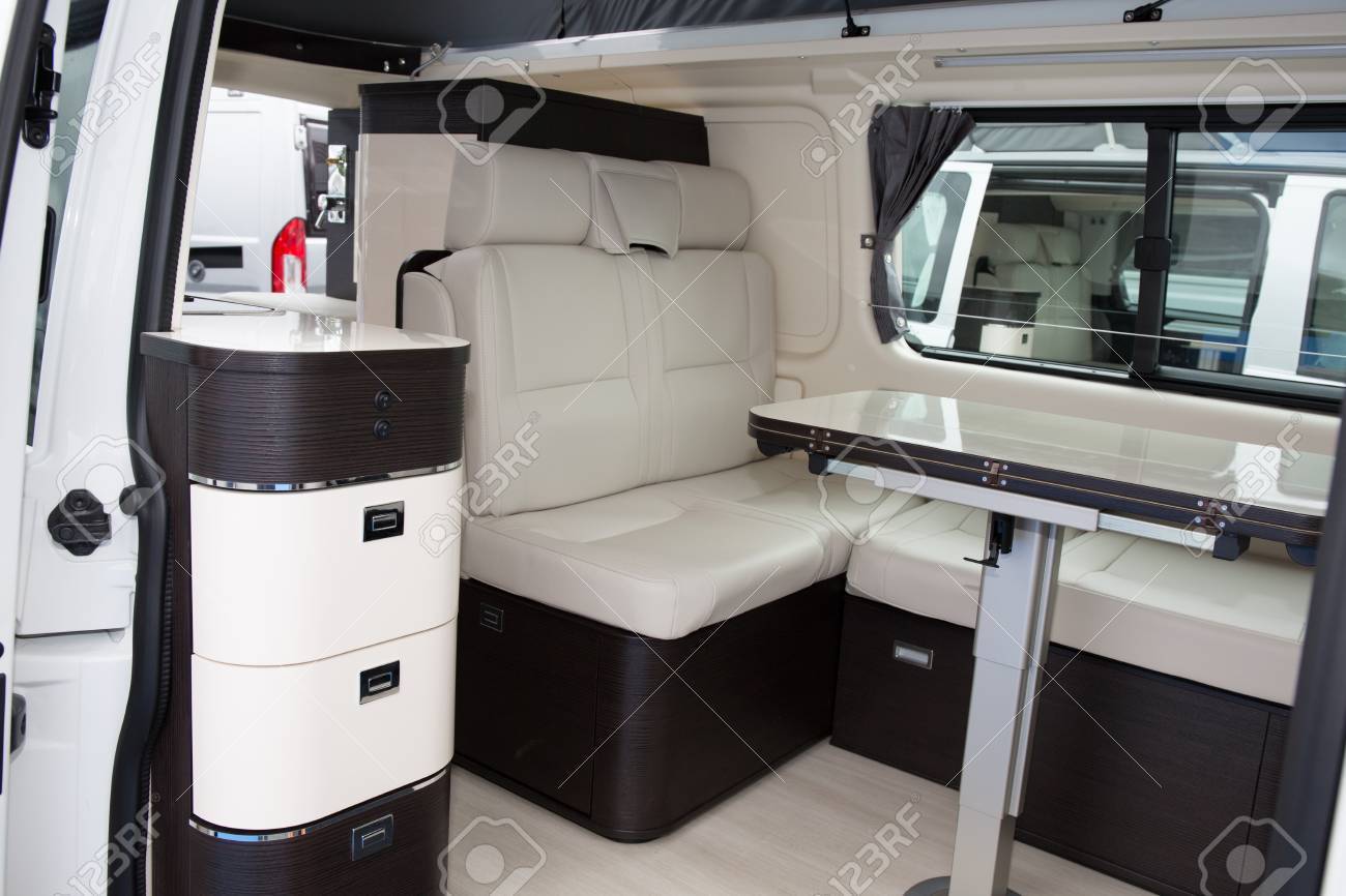 Interior Inside The Luxury Camper Van Travel Trailer Stock Photo Interior Inside The Luxury Camper Van Travel Trailer Stock Photo