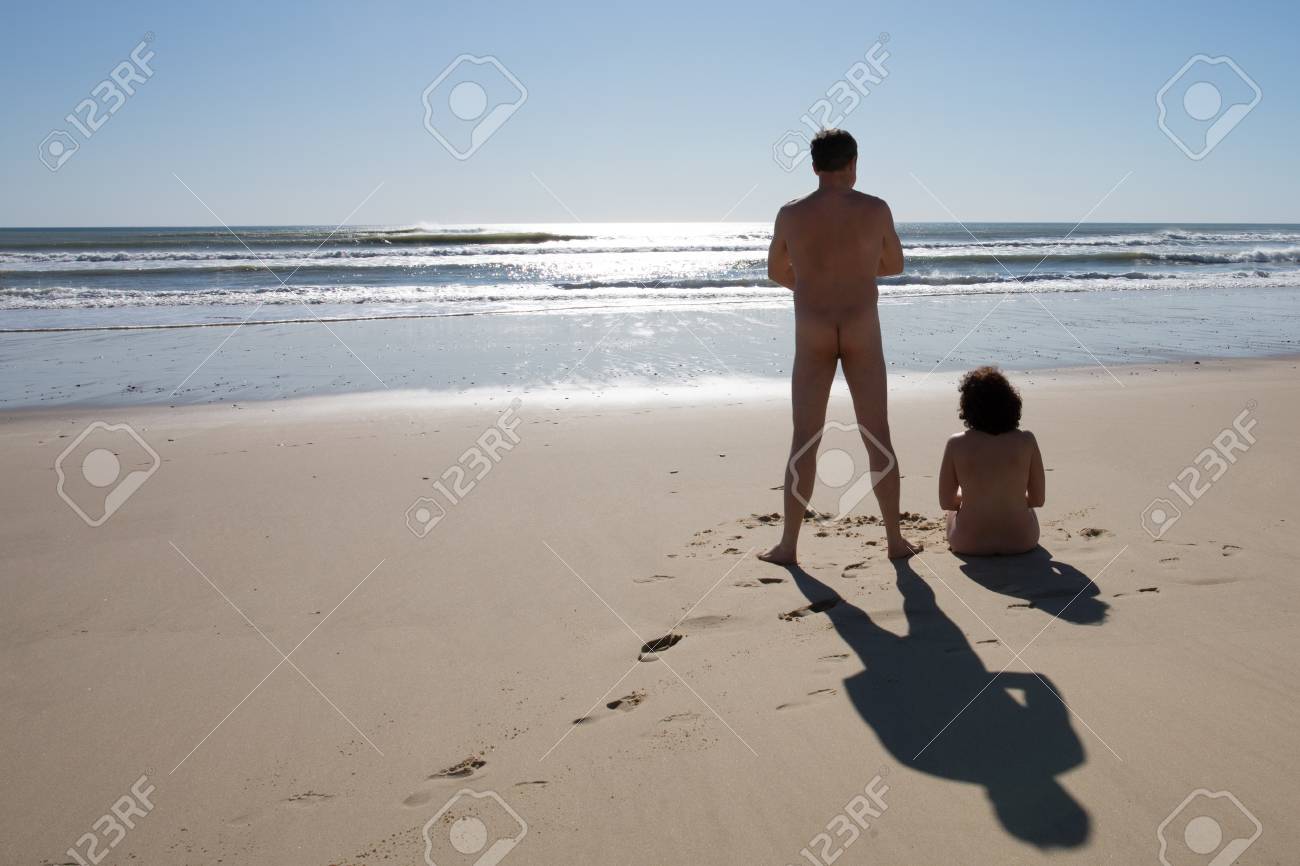 Нудизм! Romantic Nudism Couple On The Beach At Sunset Background Фотография,  картинки, изображения и сток-фотография без роялти. Image 103520968