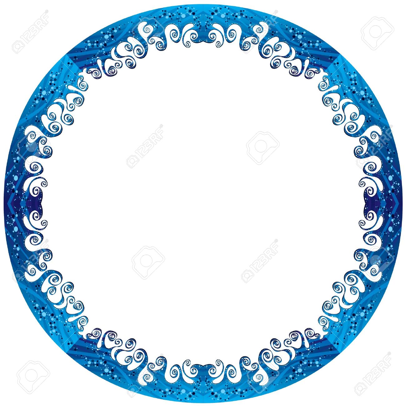 海の波から成っている円形フレームのイラスト素材 ベクタ Image