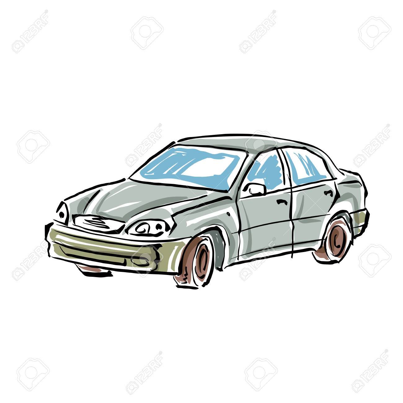 Colored Hand Drawn Car On White Background Illustration Of A Royalty Free Cliparts Vectors And Stock Illustration Image Colored Hand Drawn Car On White Background Illustration Of A Royalty Free Cliparts Vectors And Stock Illustration Image