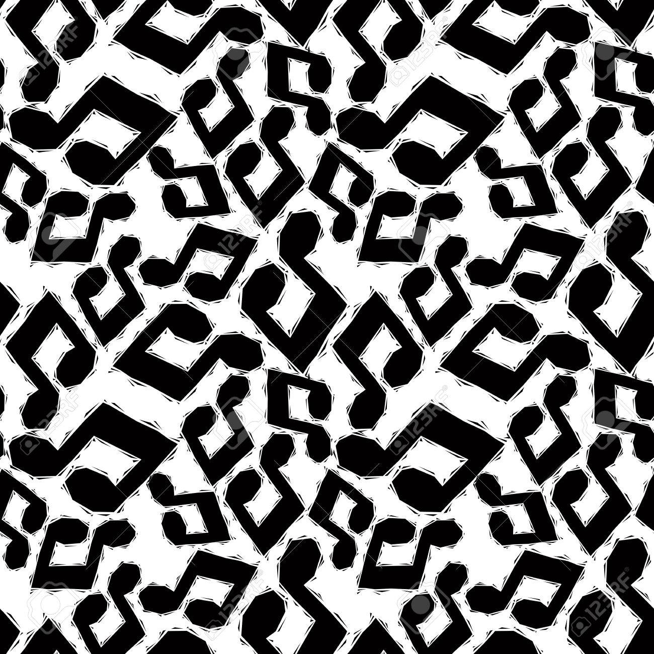 Notas Musicales Negras Sin Patrón, Estilo Contemporáneo Geométrico ...