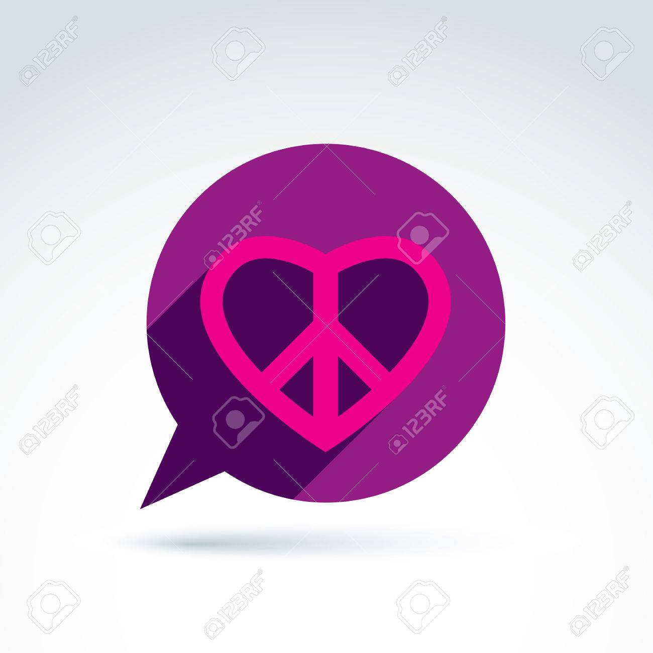 Discuter Sur Le Theme De La Paix Et De L Amour Icones Vectorielles Anti Guerre Et L Amour Aimer Signe Coeur Avec Le Symbole De La Paix A Partir De 60e Relation D Harmonie Illustration Isole
