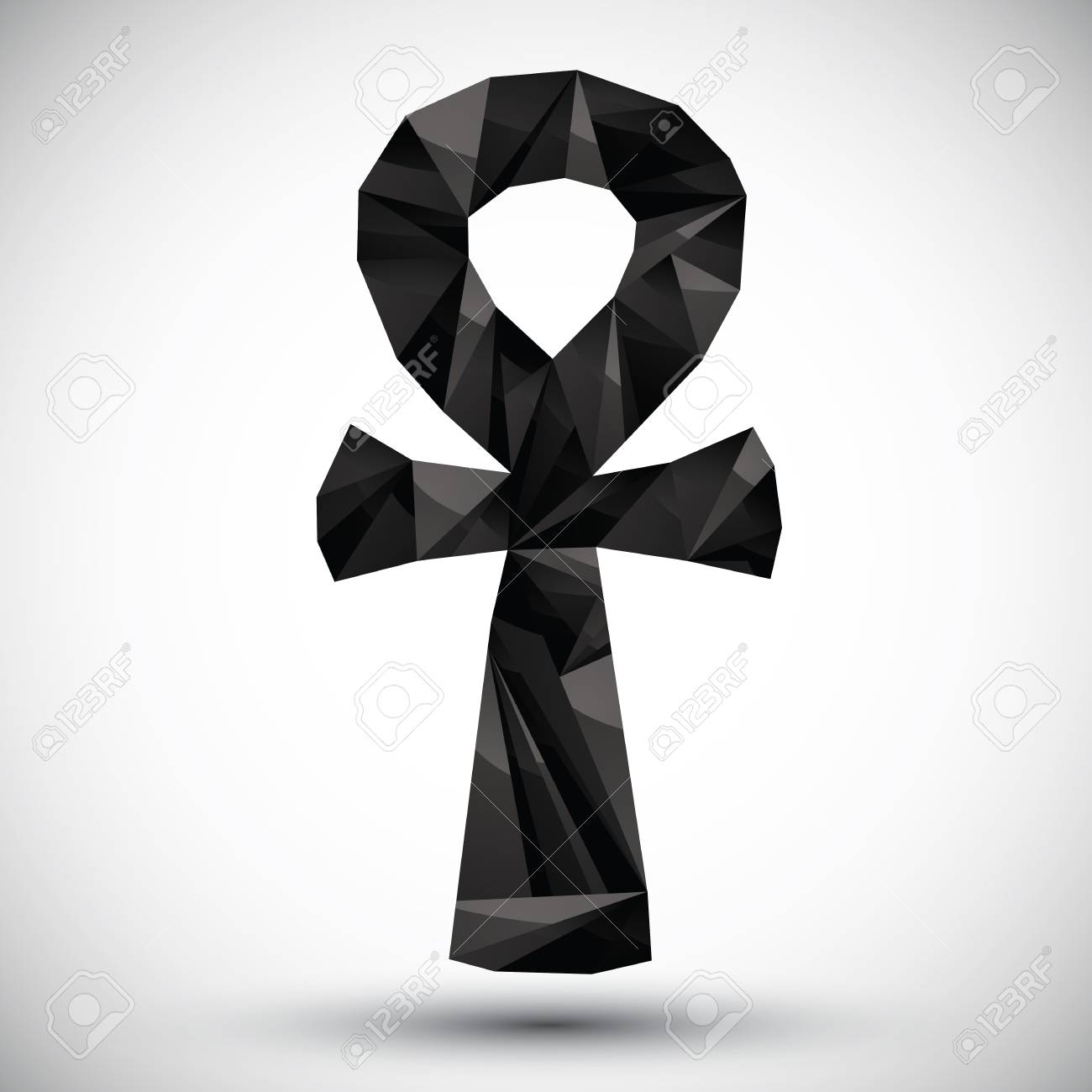 black ankh symbol egyptian word for life geometric icon made