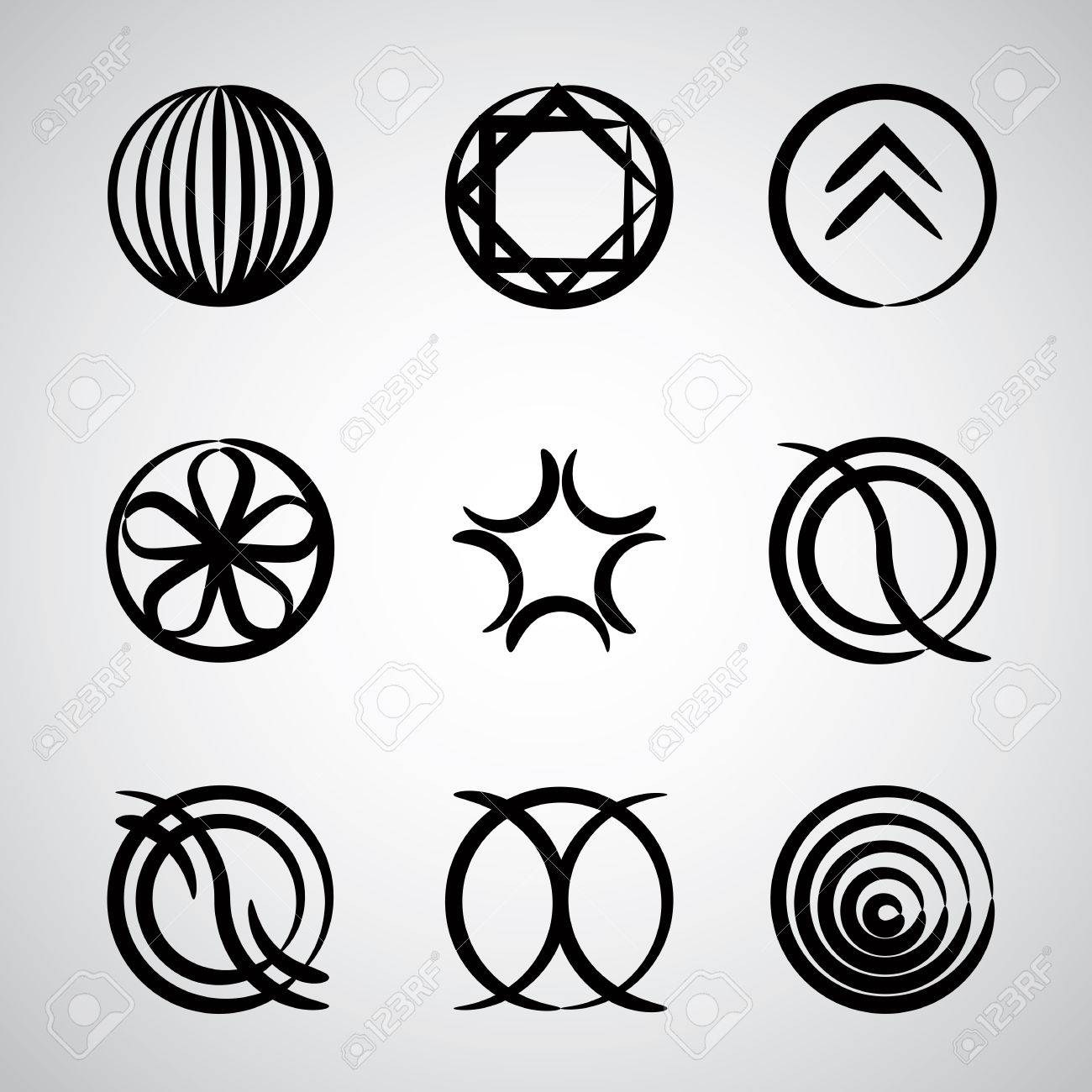 Abstract Icons Collection, Simple Symbols Vector Set. Royalty Free 