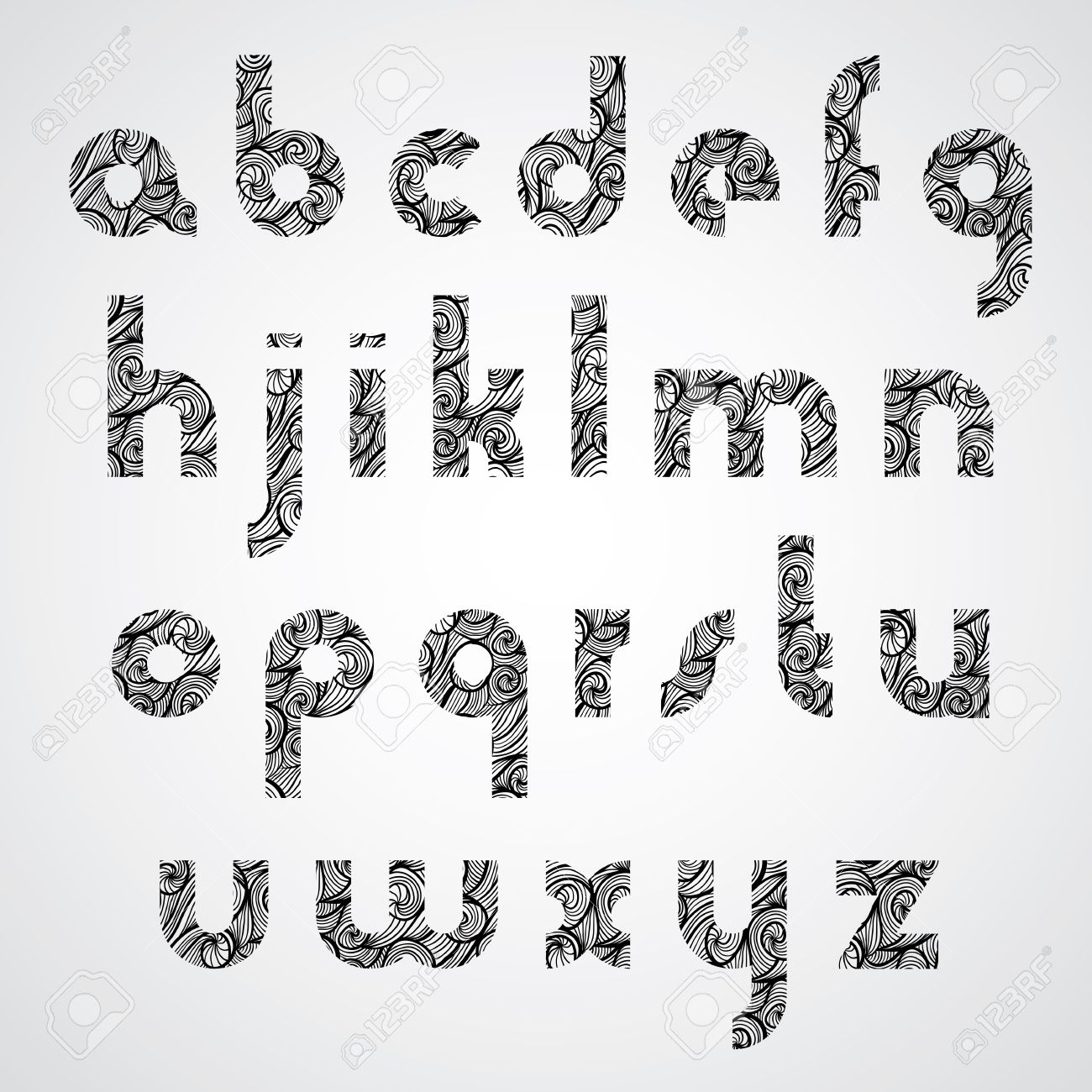 Modern Shape Letters, Digital Style Contemporary Font With Hand ... Modern Shape Letters, Digital Style Contemporary Font With Hand ...