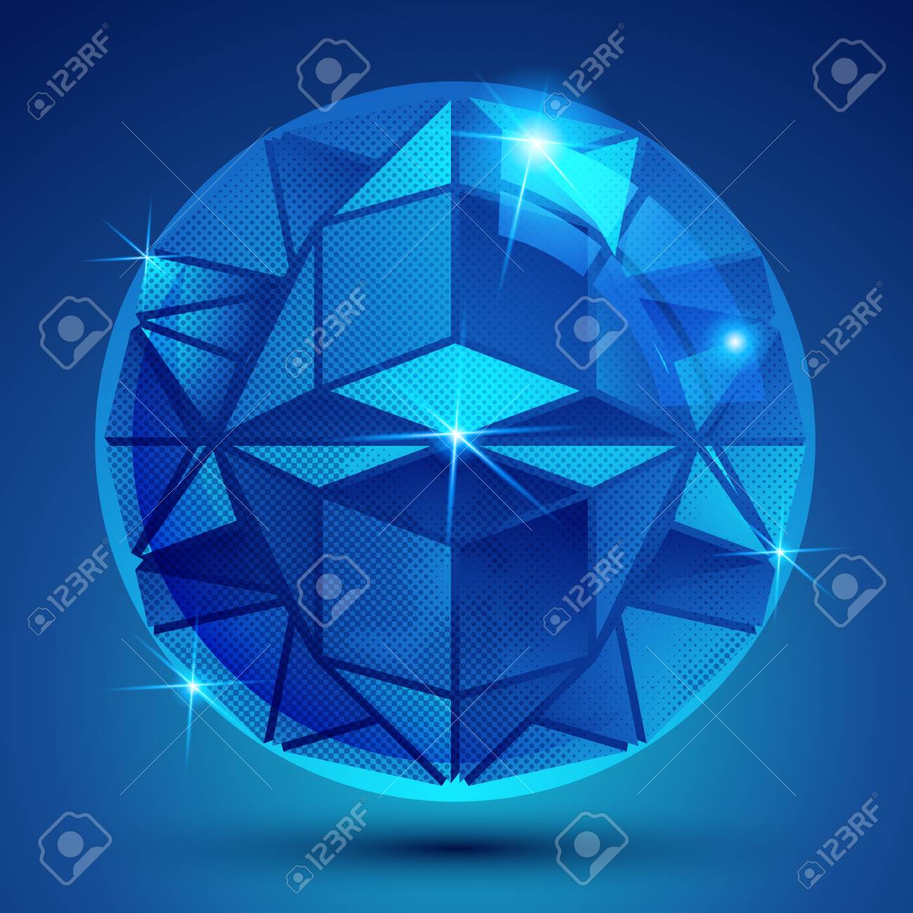 colorful dot dimensional flash sphere made with geometric figures