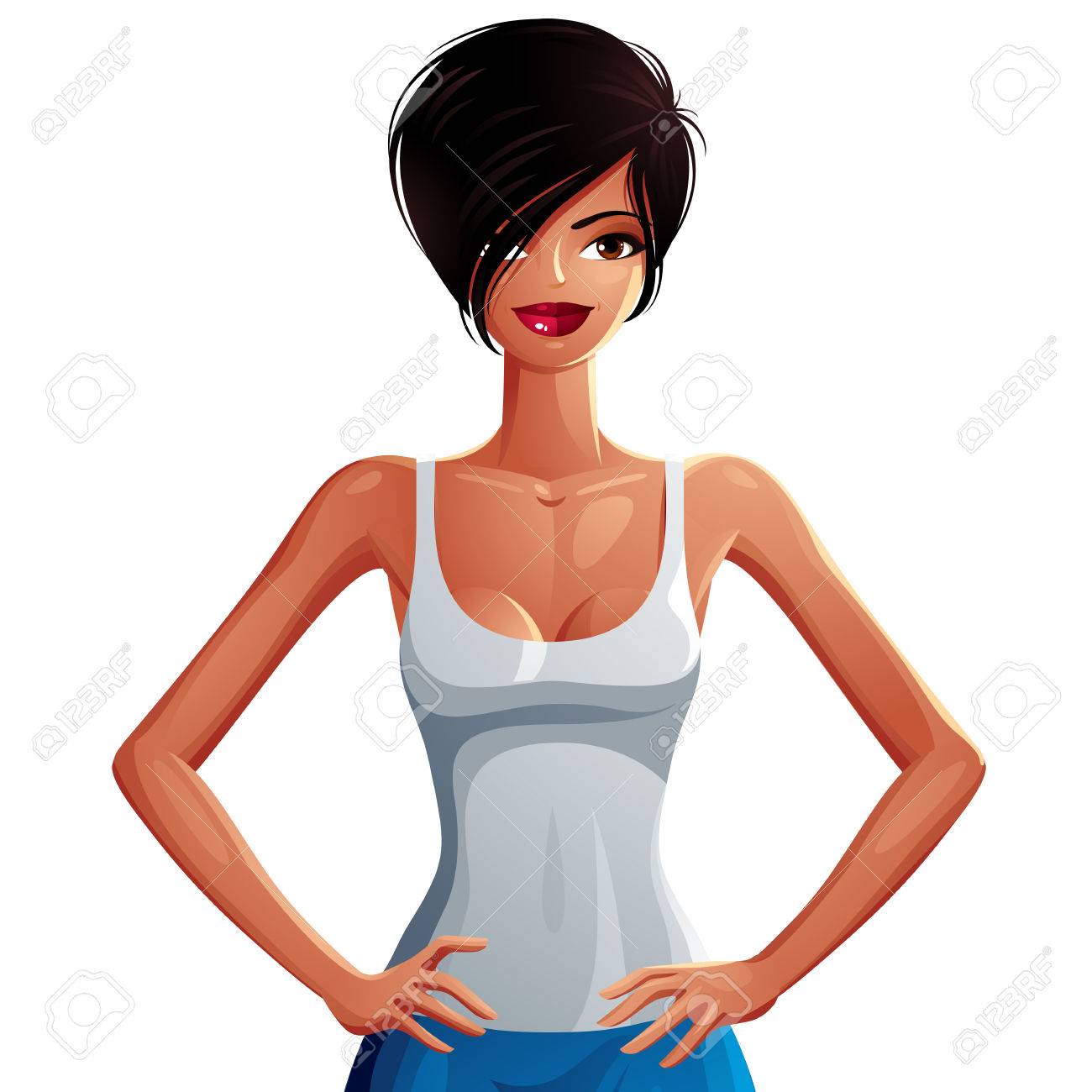 魅力的な女の子は細い腰 カラフルなイラストで彼女の手を保持します セクシーな日焼けした女性は カジュアルな女性 のイラスト素材 ベクタ Image 魅力的な女の子は細い腰 カラフルなイラストで彼女の手を保持します セクシーな日焼けした女性は カジュアルな女性 のイラスト素材 ベクタ Image