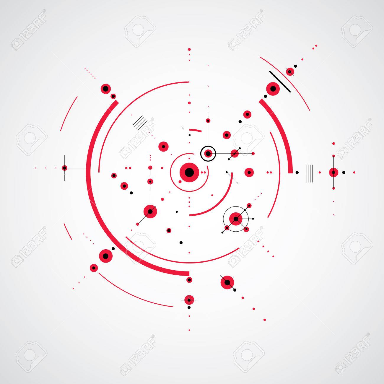 bauhaus retro wallpaper art vector red background made using