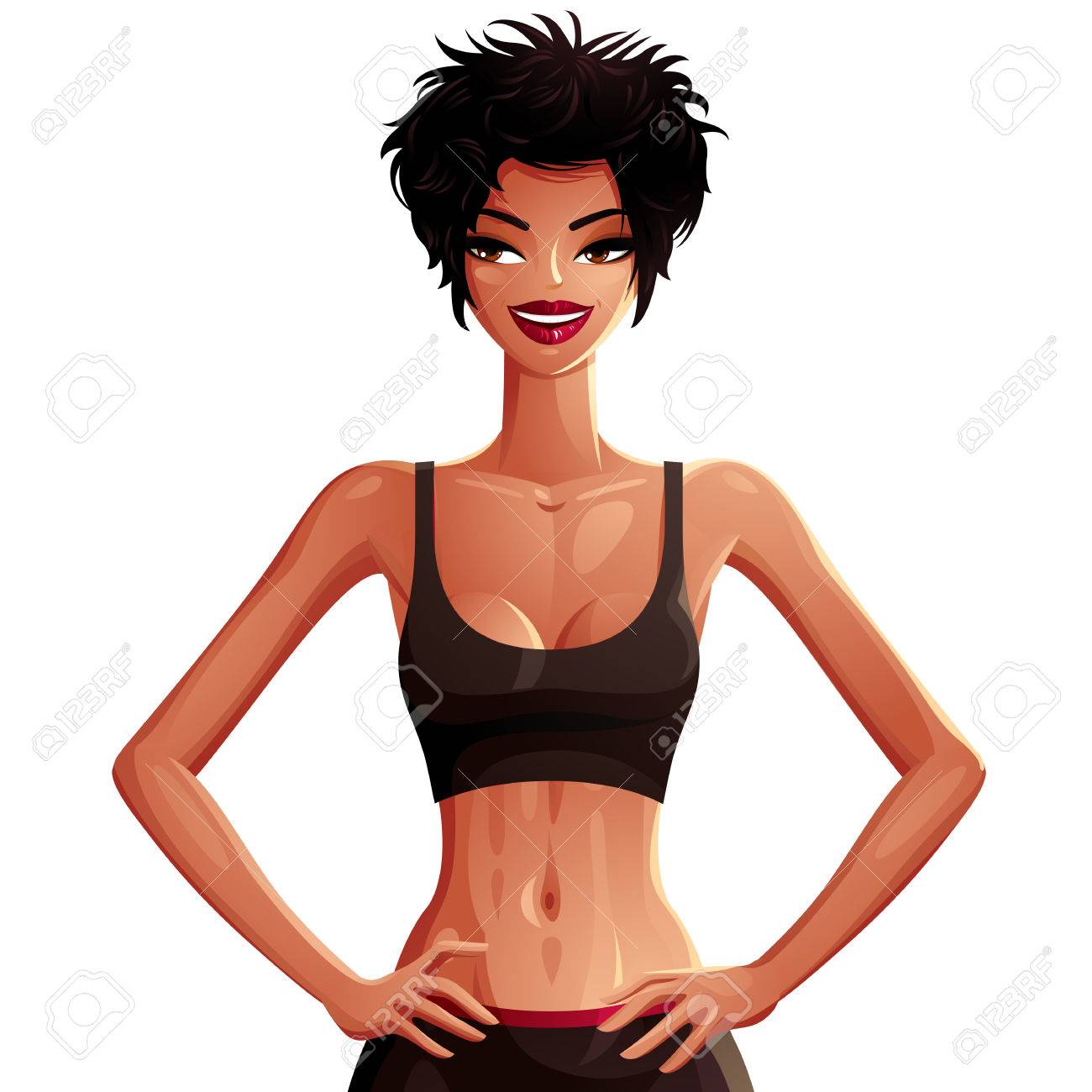 スポーツウェアの日焼けした美人女性の肖像画 腰に彼女の手を保持します モダンな化粧と髪型かわいい細身の女の子のカラフルな図面 スポーツとフィットネスのアイデア のイラスト素材 ベクタ Image 6554 スポーツウェアの日焼けした美人女性の肖像画 腰に彼女の手を保持します モダンな化粧と髪型かわいい細身の女の子のカラフルな図面 スポーツとフィットネスのアイデア のイラスト素材 ベクタ Image 6554