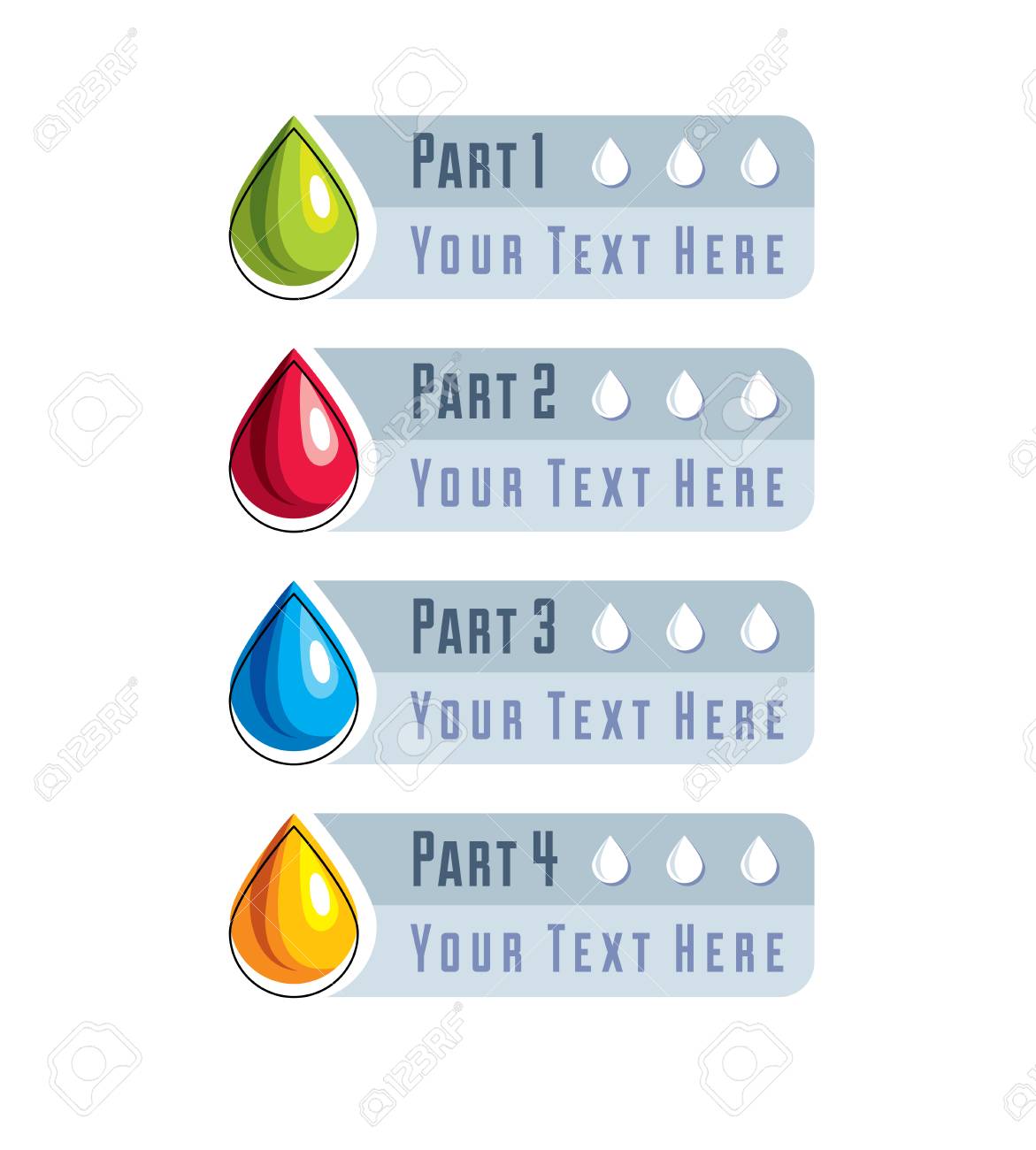 Infografia Elemento Del Vector Con Cuatro Gotas Informacion Idea De Negocio Aislado En Fondo Blanco Ilustraciones Vectoriales Clip Art Vectorizado Libre De Derechos Image