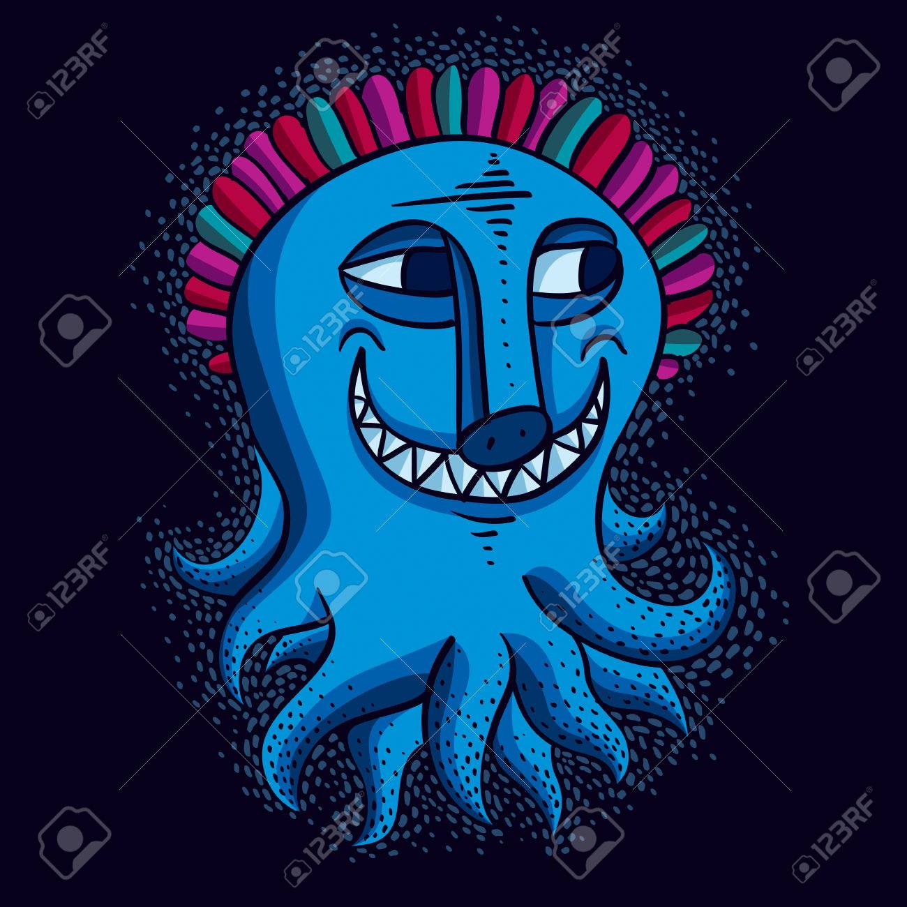 vector cute halloween character ogre fictitious smiling funny
