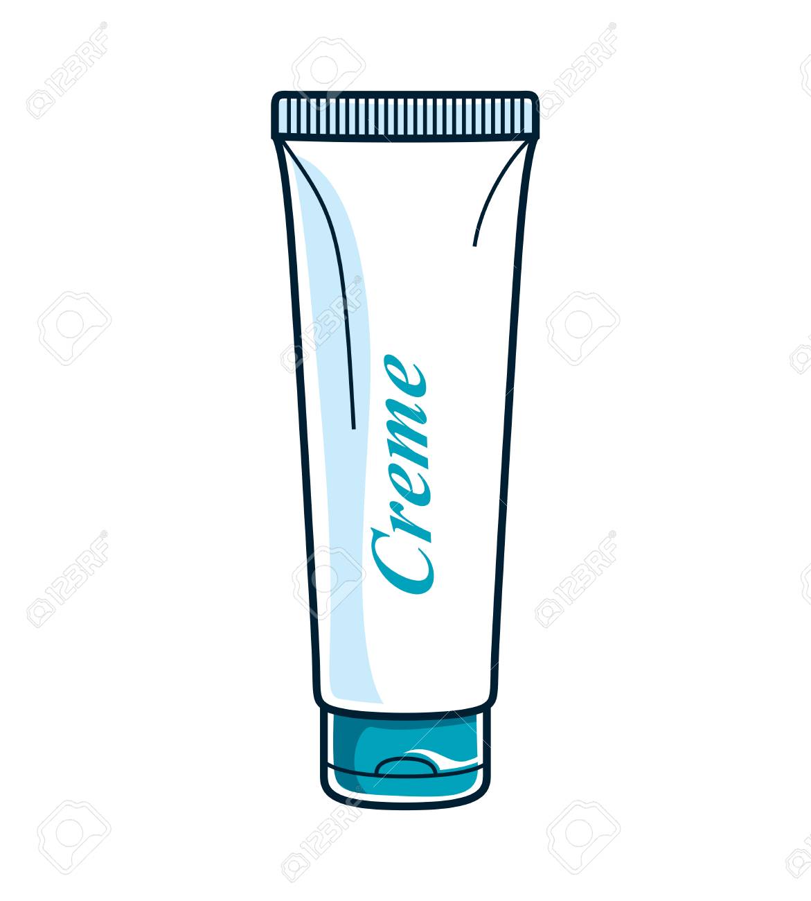 化粧品 スキンケア クリーム美容化粧品容器白い背景で隔離の空白漫画チューブのベクター イラストです のイラスト素材 ベクタ Image