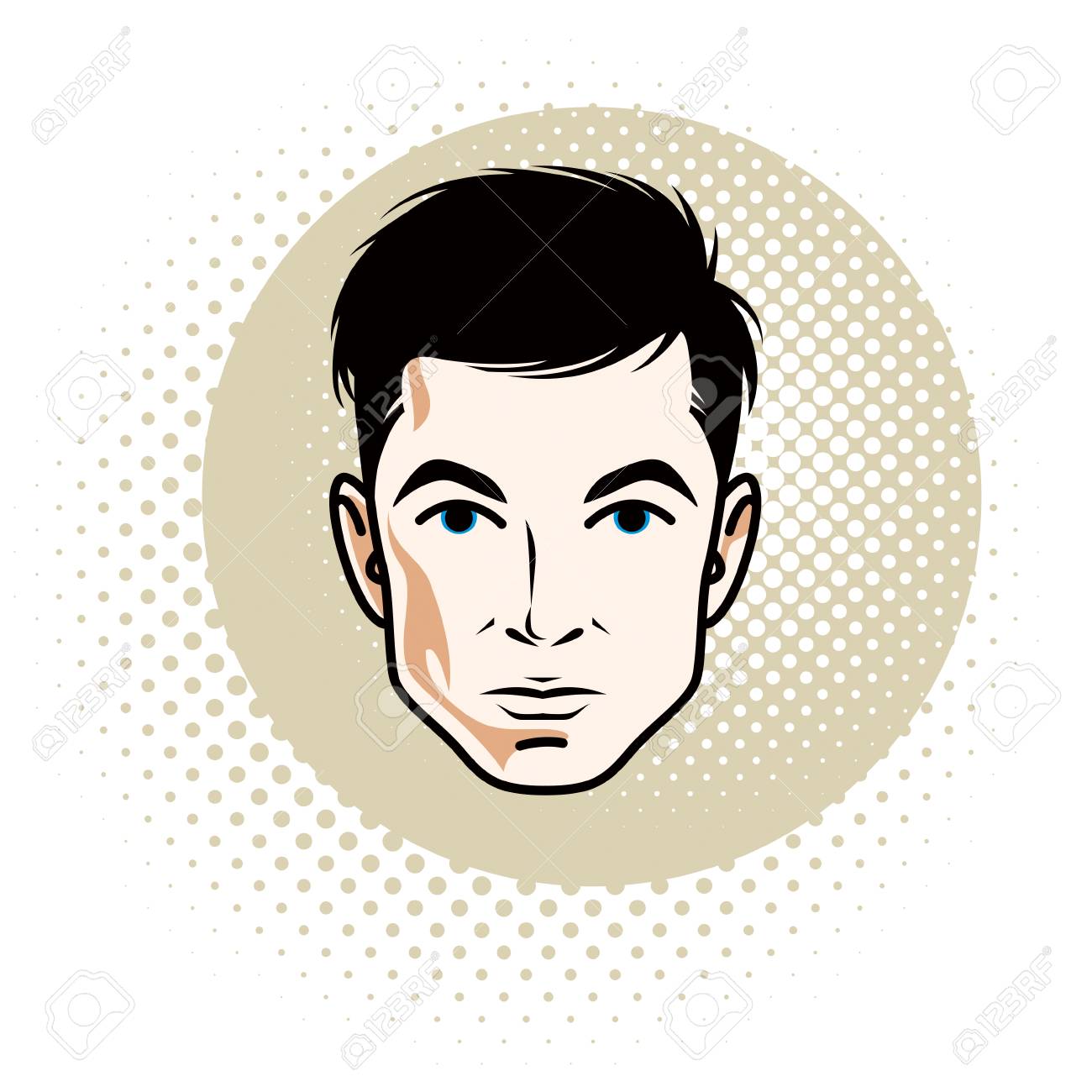 白人と確信して黒髪の男性 魅力的な男の顔 ベクトル人間の肖像画 のイラスト素材 ベクタ Image 白人と確信して黒髪の男性 魅力的な男の顔 ベクトル人間の肖像画 のイラスト素材 ベクタ Image