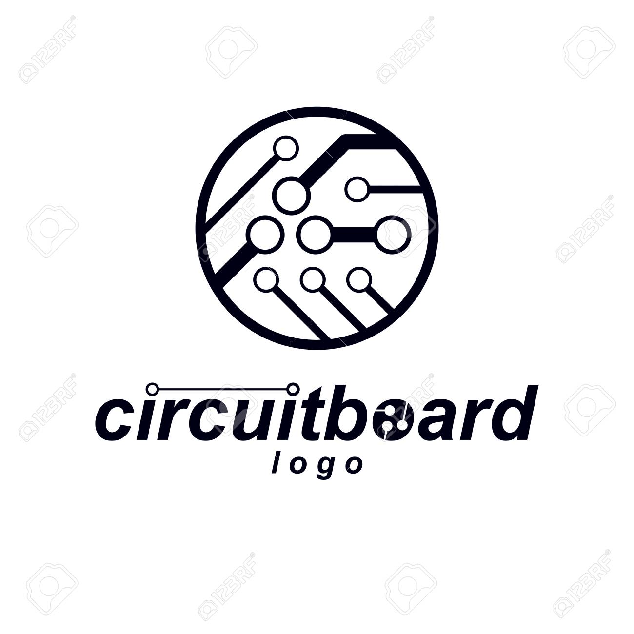 cybernetic element vector abstract circular circuit board