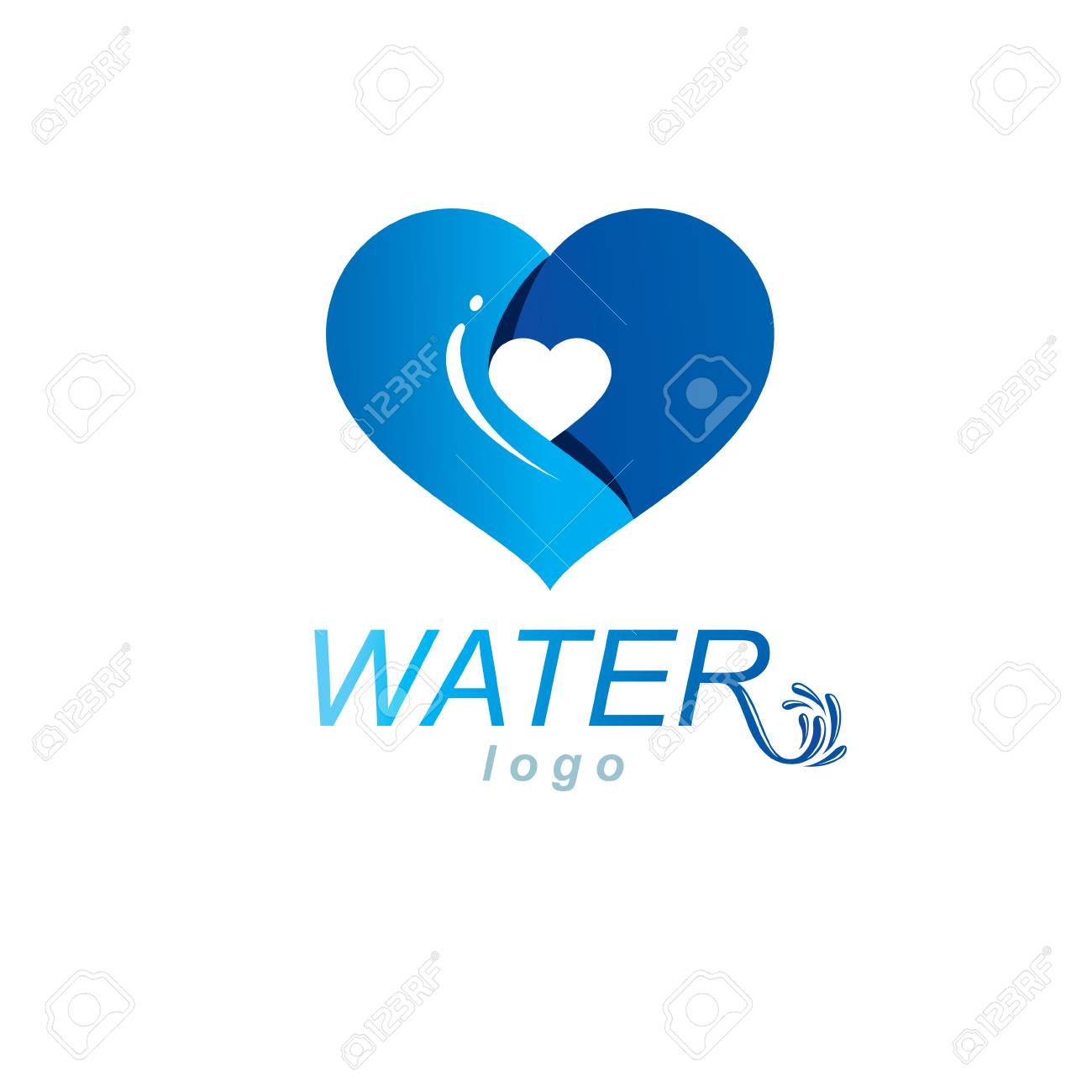 Vettoriale Simbolo Del Vettore Di Tema Di Freschezza Dell Oceano Per L Uso Nella Pubblicita Dell Acqua Minerale Vivere In Armonia Con Il Concetto Della Natura Image