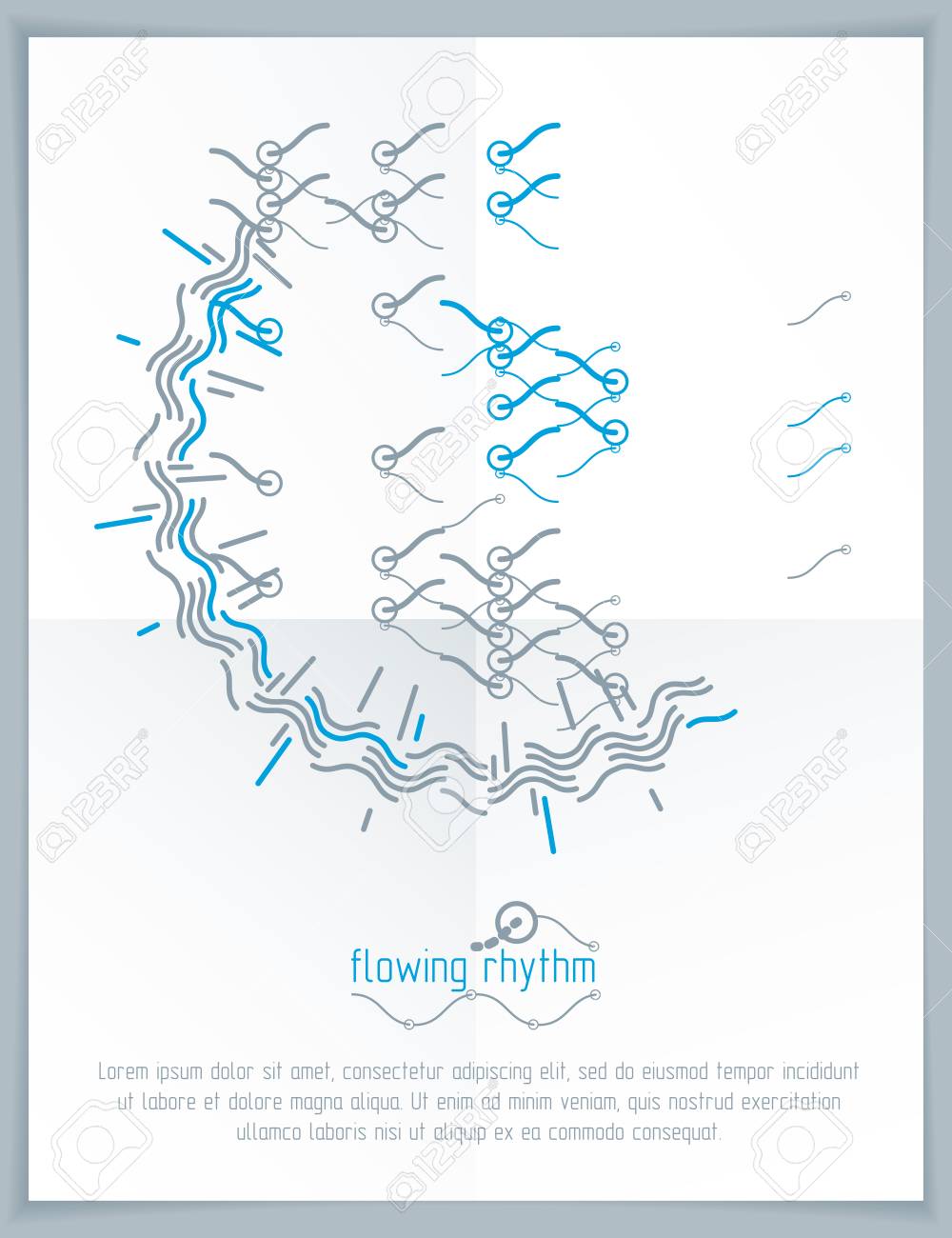 abstract wavy lines vector illustration graphic template technological advertising