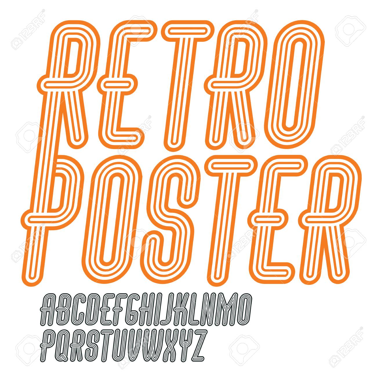 レトロなビンテージ資本英語のアルファベット文字のコレクションです のイラスト素材 ベクタ Image