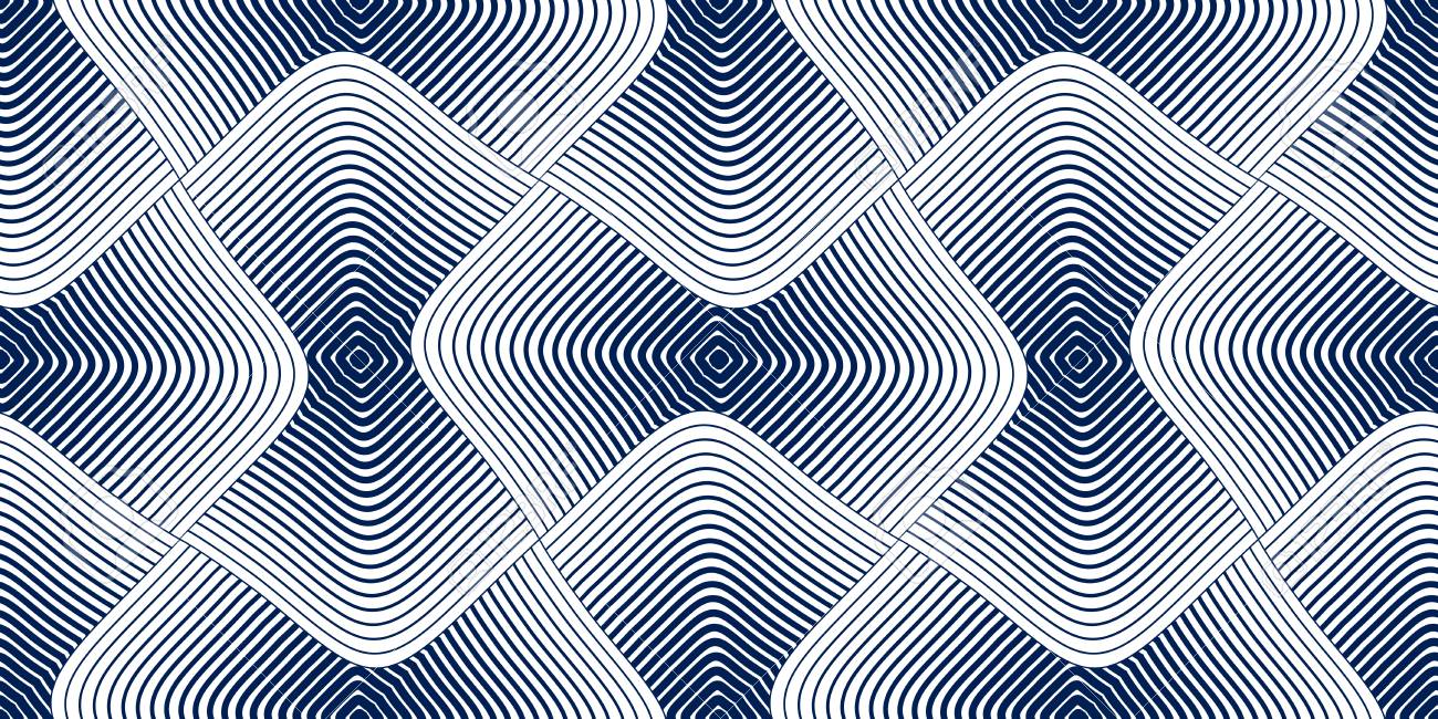 シームレスな幾何学模様 幾何学的なシンプルなファッションファブリックプリント ベクター繰り返しタイル テクスチャ 丸みを帯びた正方形の形は トレンディな繰り返しモチーフ 単色 白黒 生地 壁紙 ラッピング ウェブや印刷に使用できます のイラスト素材