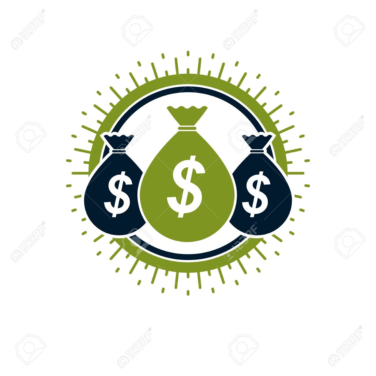 moneybags with dollar signs vector icon royalty free cliparts