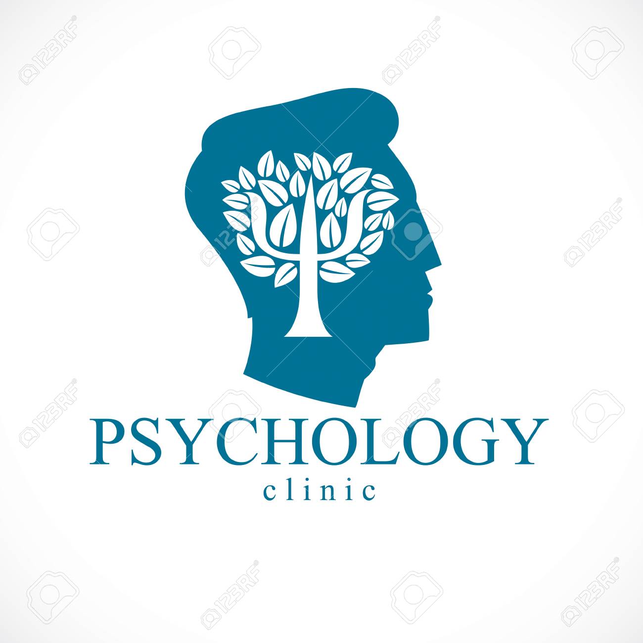 Psychology Concept Vector Logo Or Icon Created With Greek Psi