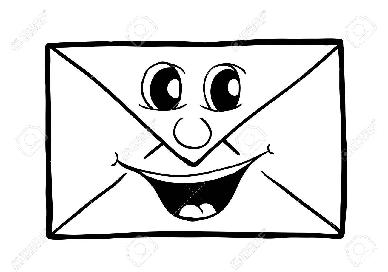 笑顔 ベクター イラスト 塗り絵と手紙のイラスト素材 ベクタ Image